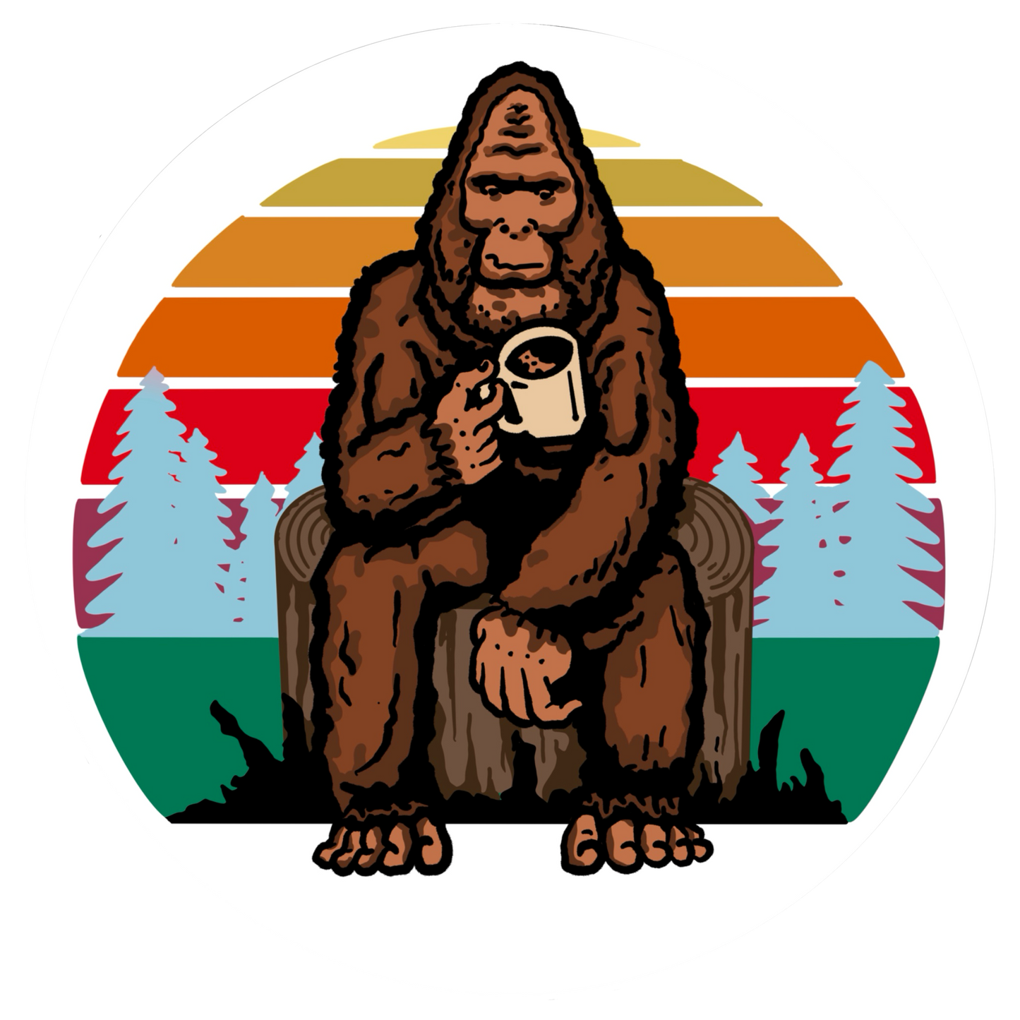 Bigfoot Coffee 2.5” Round Premium Sticker