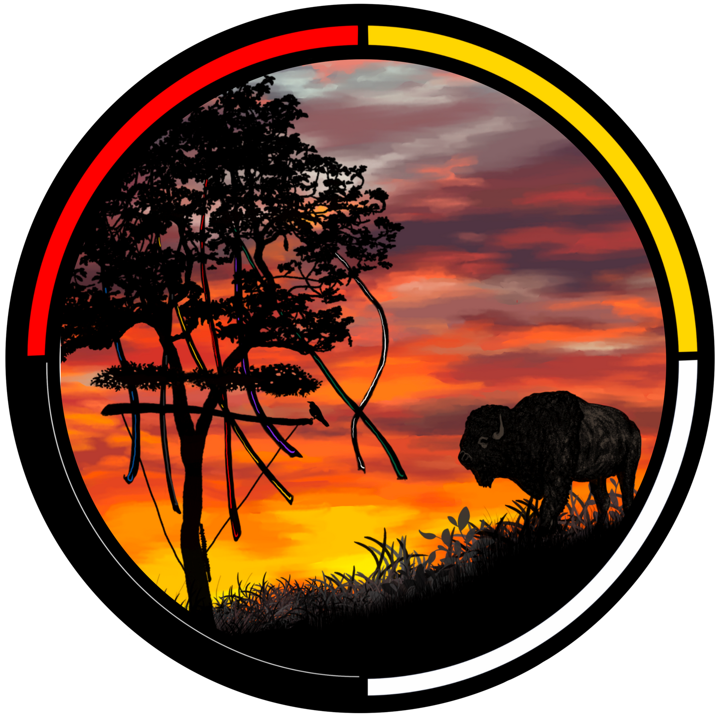 Buffalo Tree 2.5” Round Premium Sticker