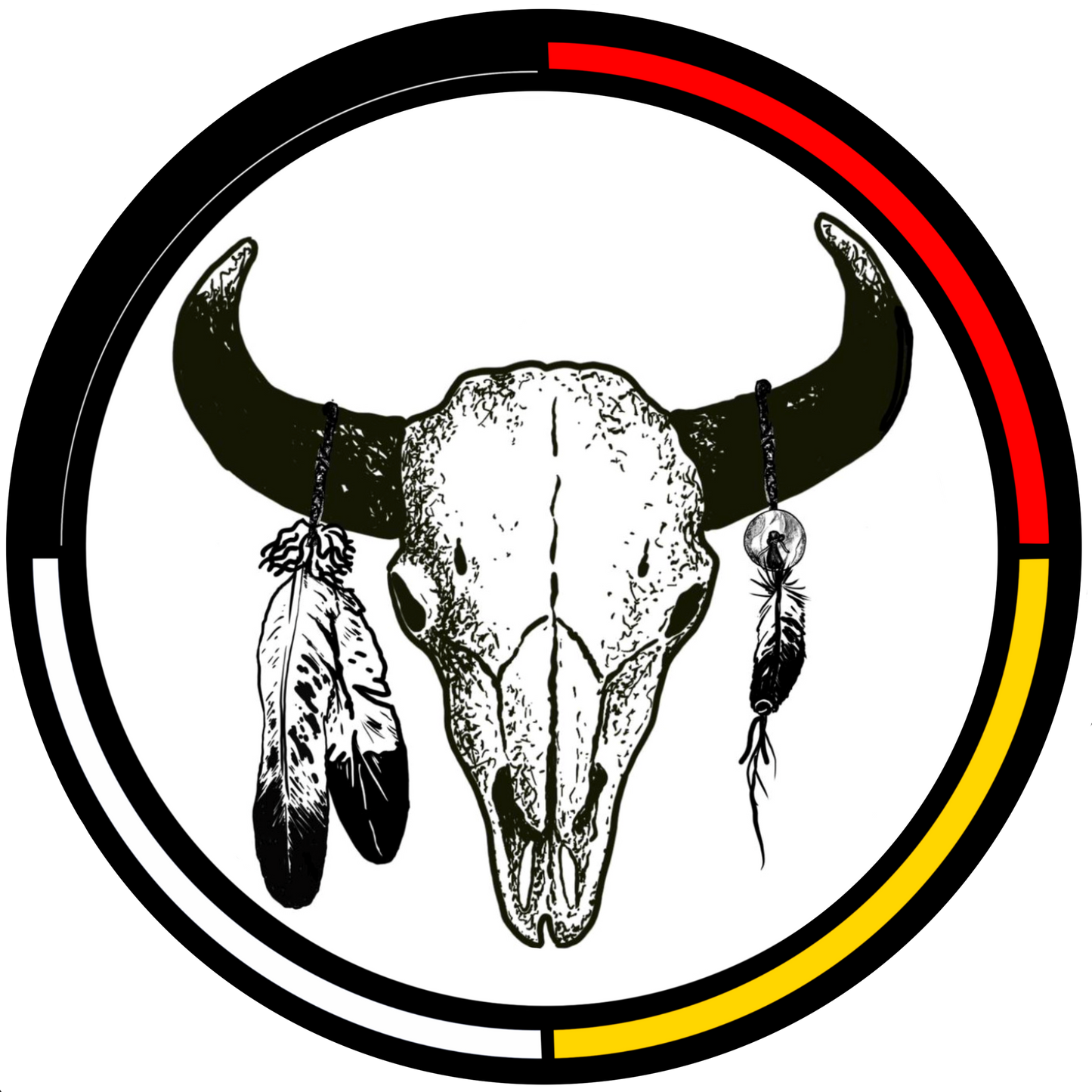 Buffalo Skull 2.5” Round Premium Sticker