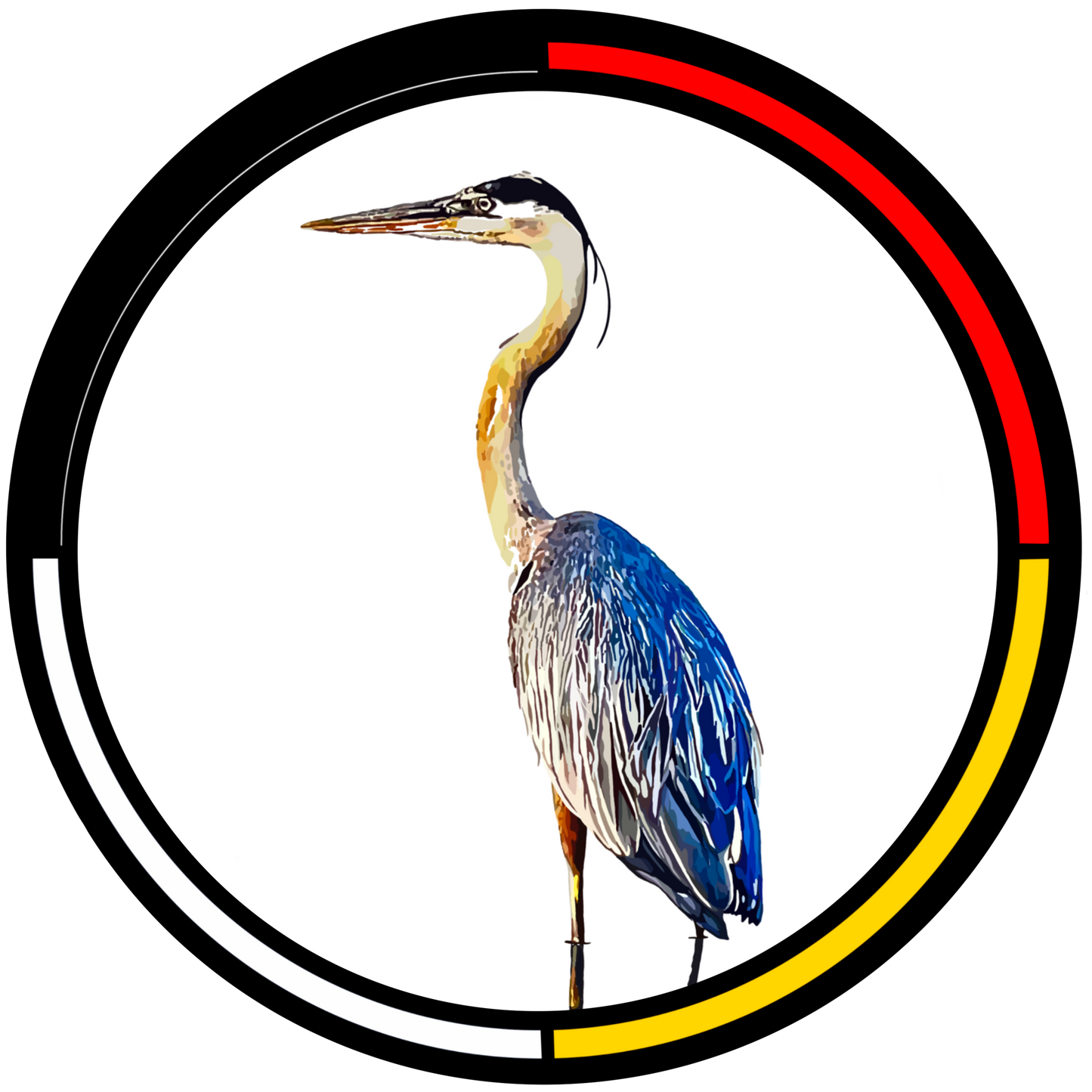 Great Blue Heron 2.5” Round Premium Sticker