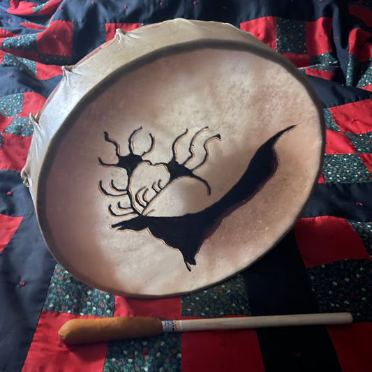 Authentic Hand Painted 13” Native Style Drum