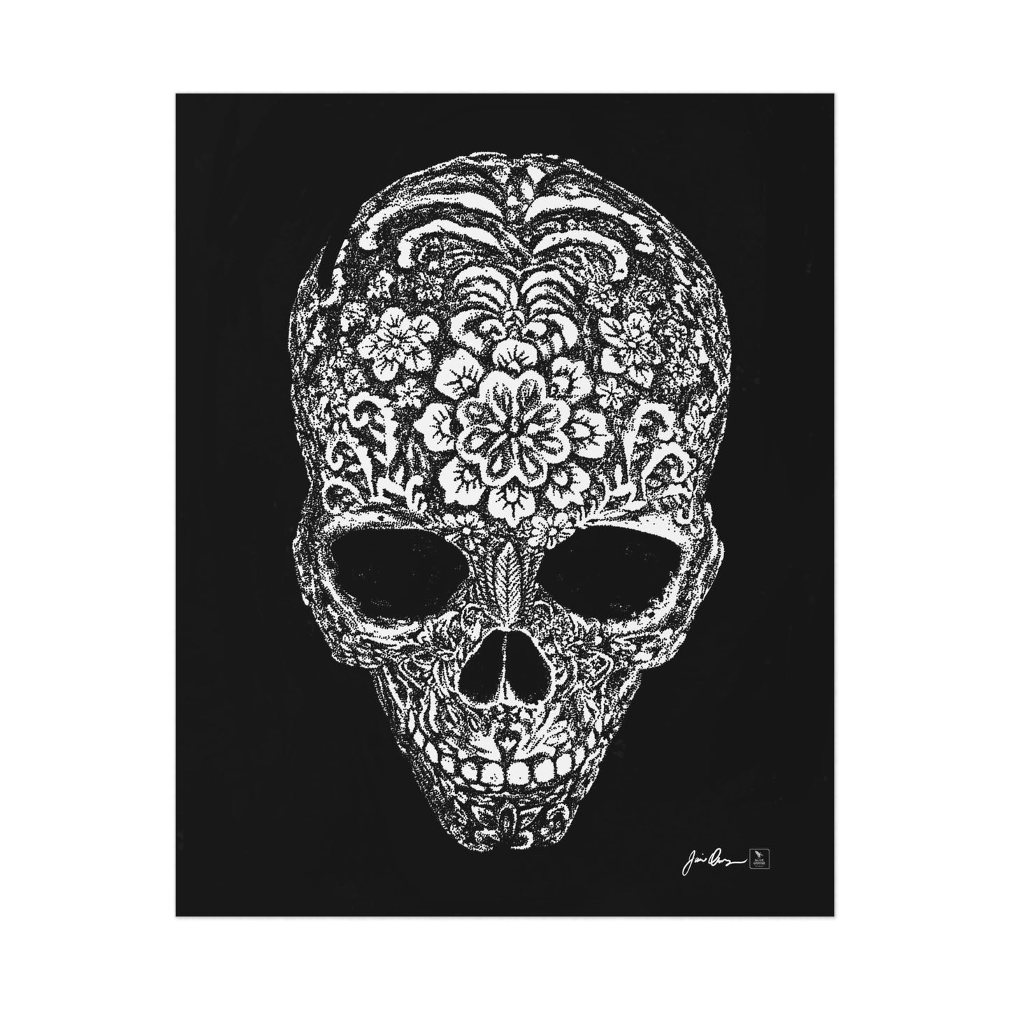 Stipple Skull Print