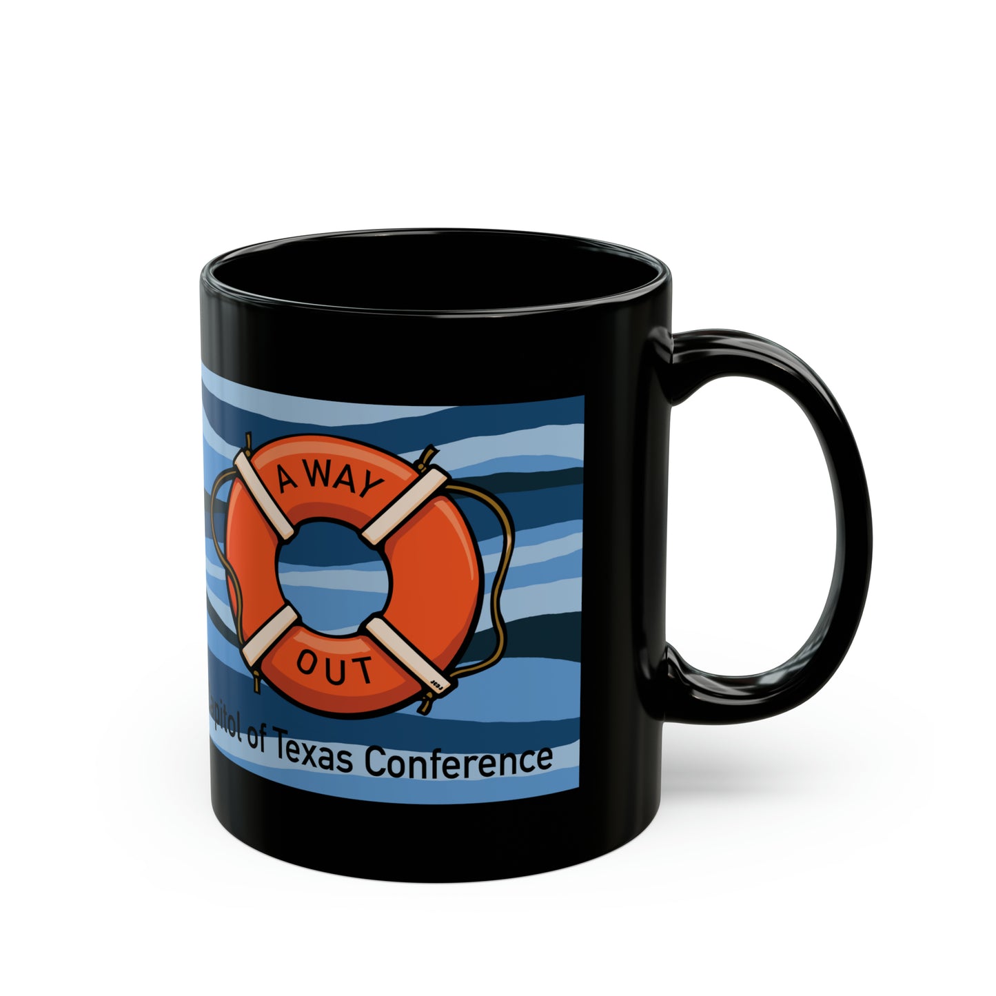 “A Way Out” Capitol Of Texas Conference Black Mug (11oz)