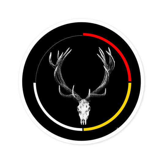 Red Stag Round Sticker Indoor\Outdoor