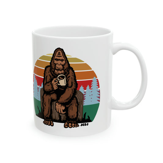 Sasquatch & Coffee Ceramic Mug, 11oz