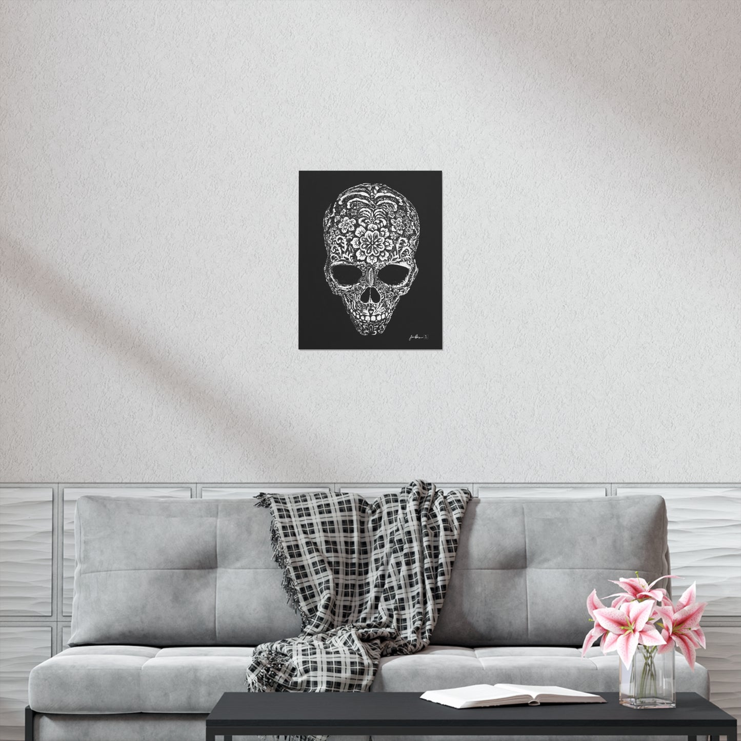 Stipple Skull Print