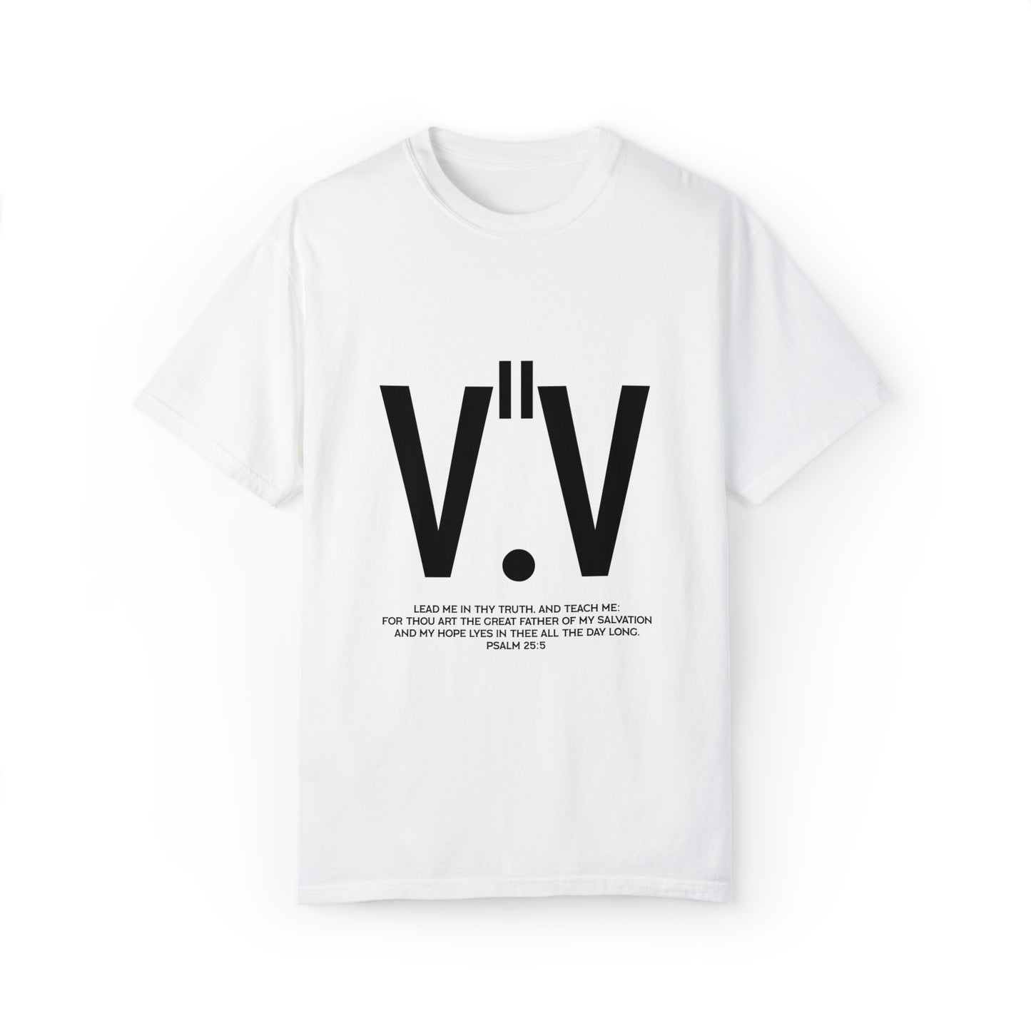 Psalm 25:5 T-shirt roman numerals with quote