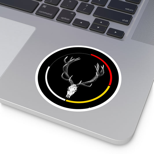 Red Stag Round Sticker Indoor\Outdoor