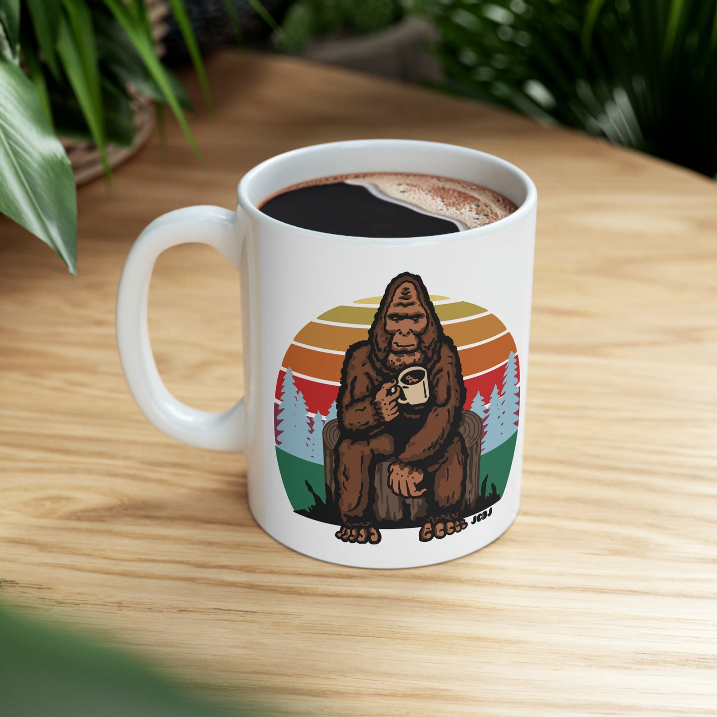 Sasquatch & Coffee Ceramic Mug, 11oz