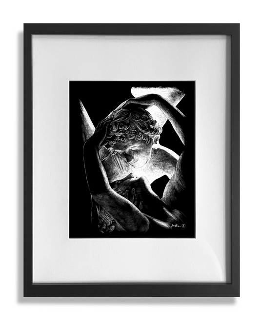 Psyche and Cupid print framed and matted