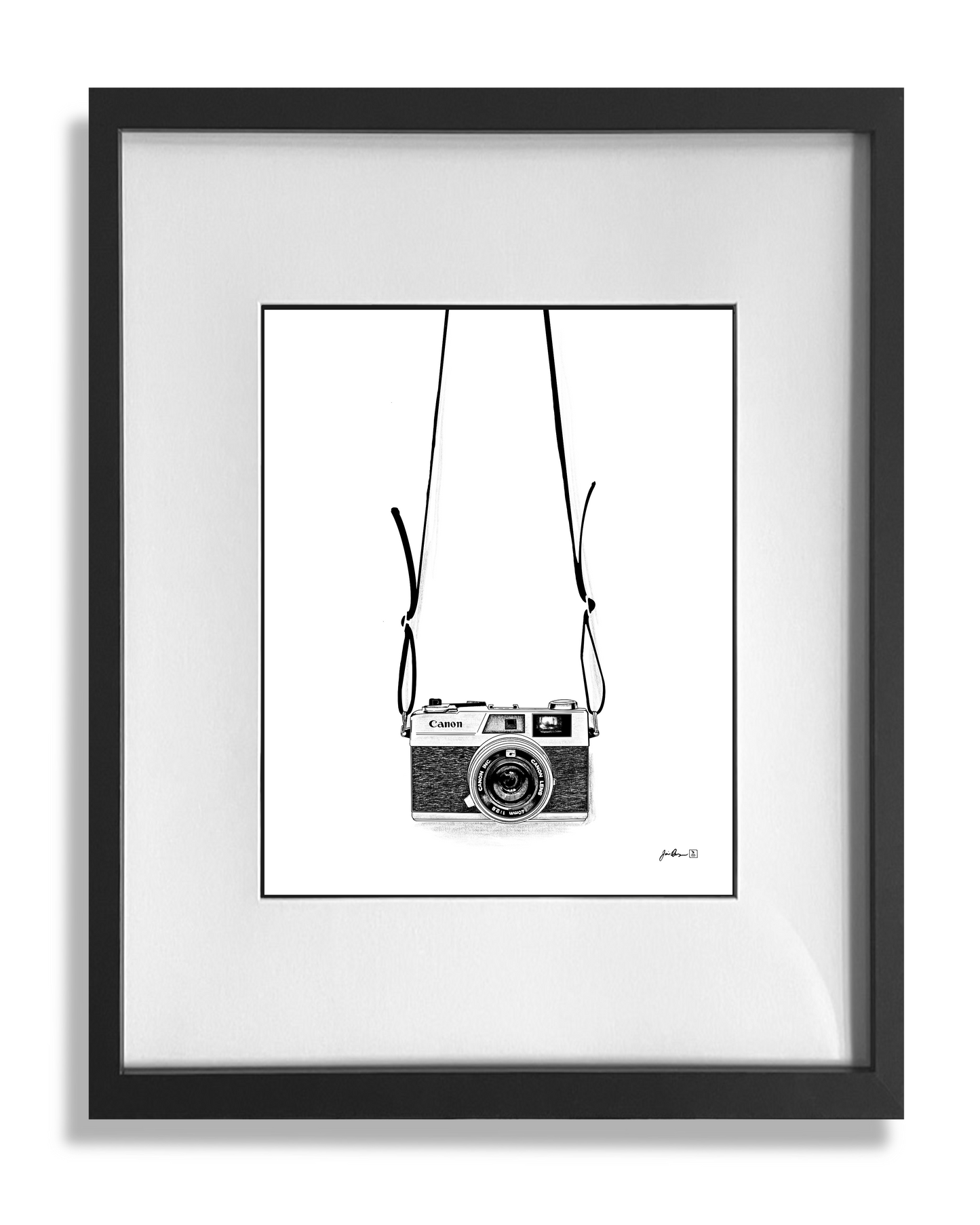 Canon print framed and matted
