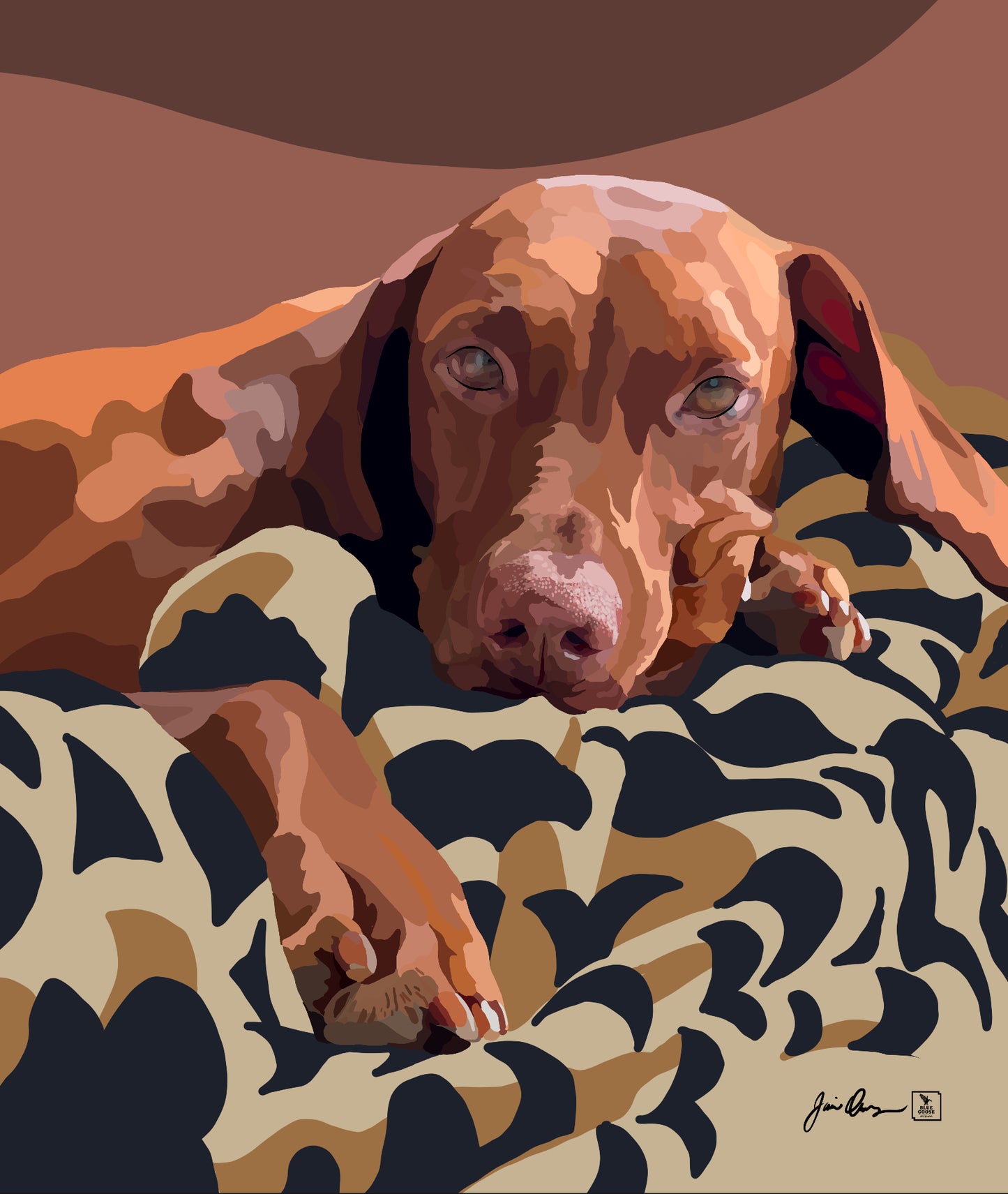 Pet portrait in color multi-media