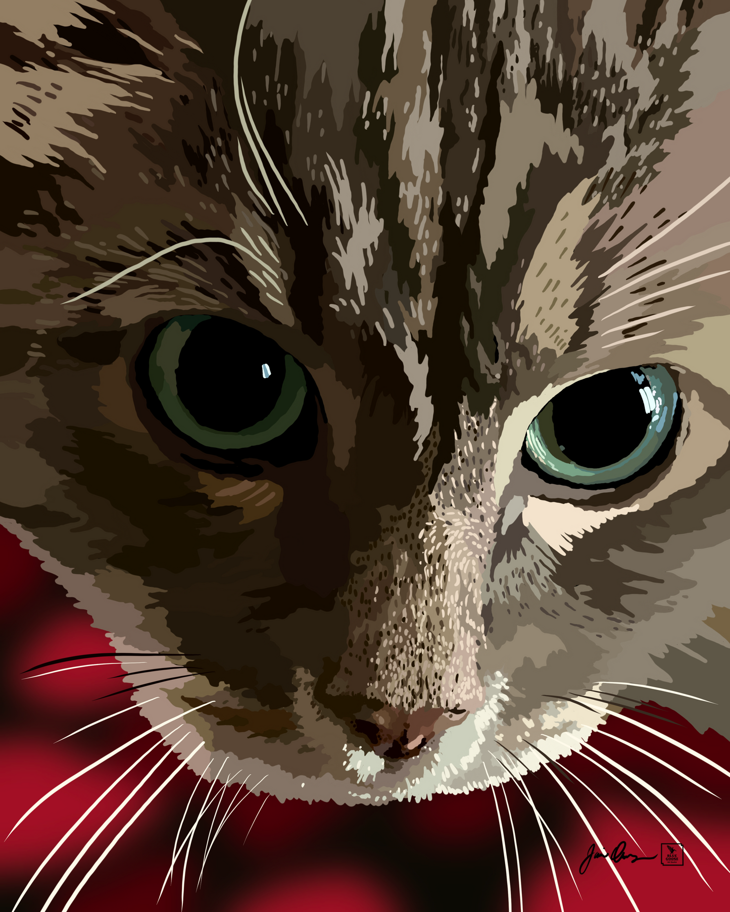 Pet portrait in color multi-media