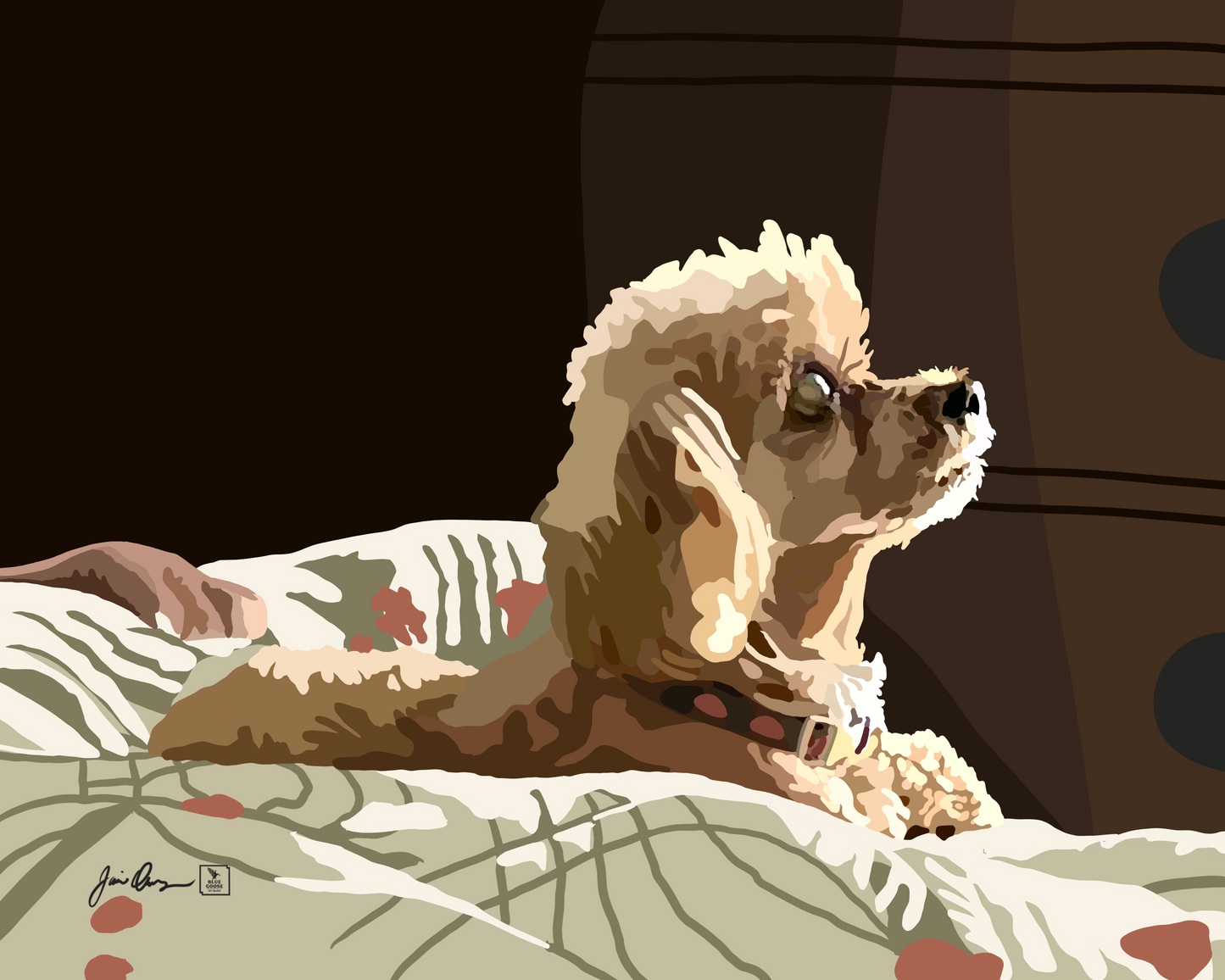 Pet portrait in color multi-media