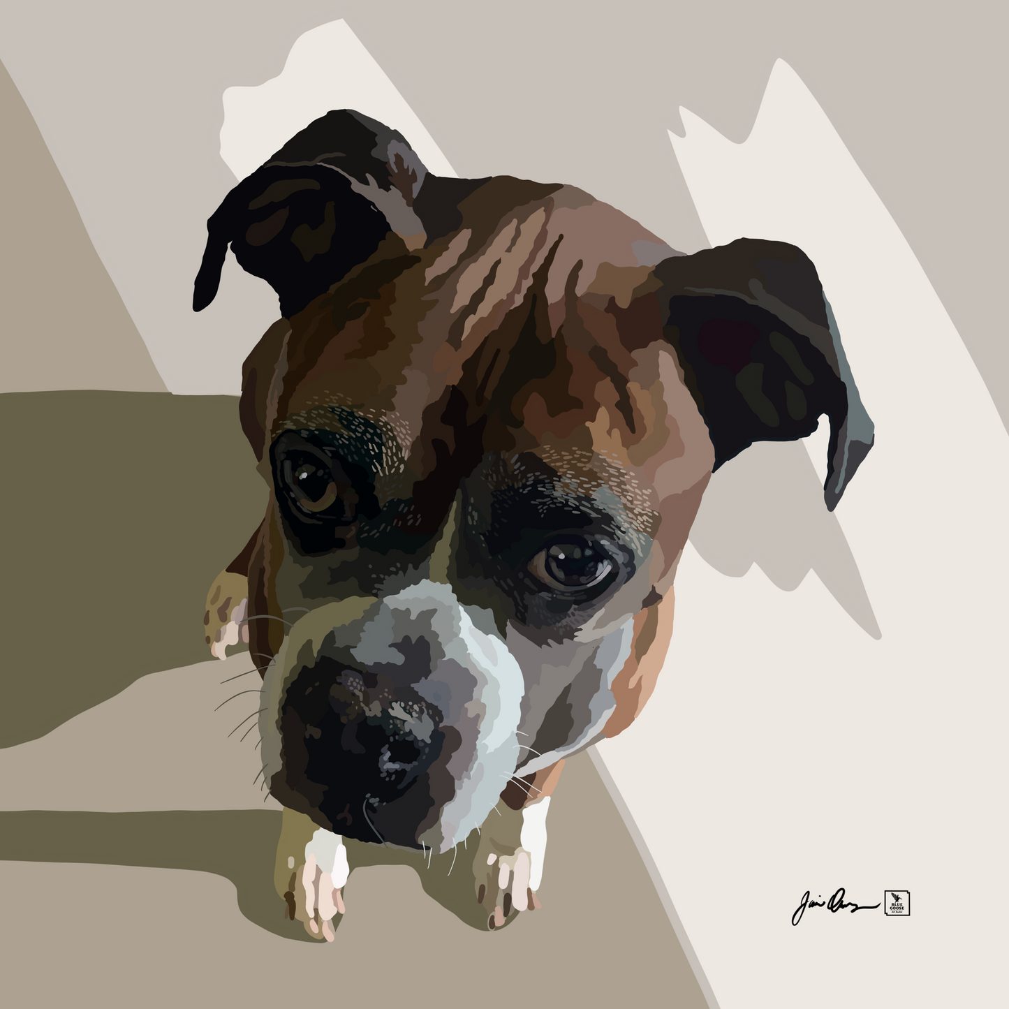 Pet portrait in color multi-media