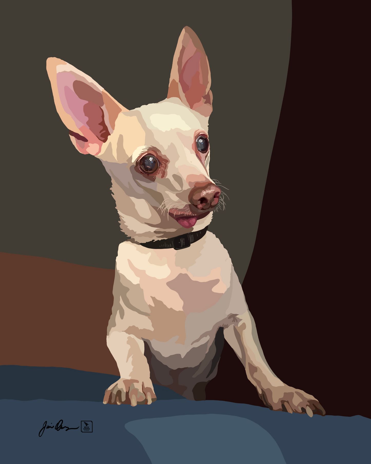 Pet portrait in color multi-media