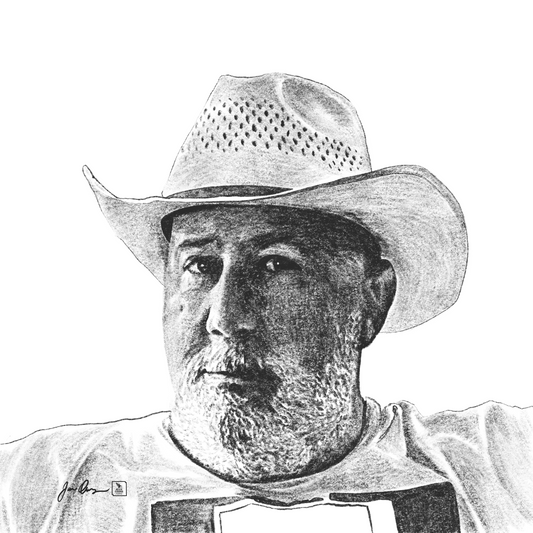 Individual portrait in graphite or chalk multi-media.